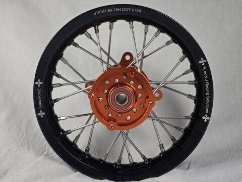 KTM50 complete built wheels with OEM hubs, 10" x 1.60" black rim - Image 3