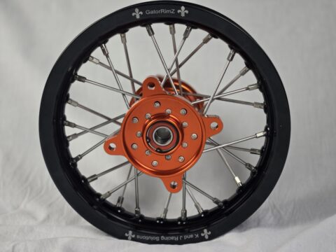 KTM50 complete built wheels with OEM hubs, 10" x 1.60" black rim - Image 4